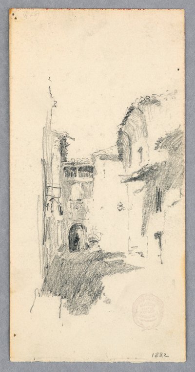 Tegning, gadescene, 1882 af Robert Frederick Blum