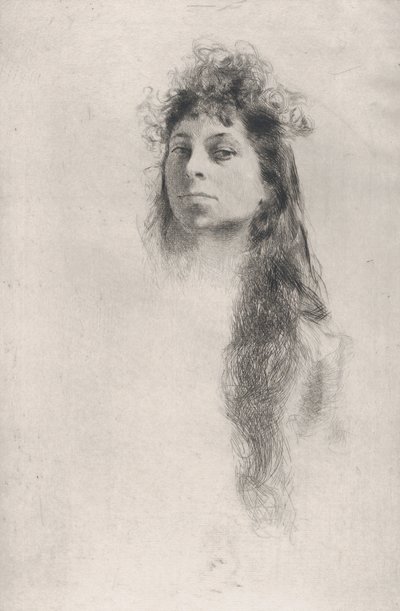 Hoved af en pige med langt hår,.n.d., n.d.. af Robert Frederick Blum