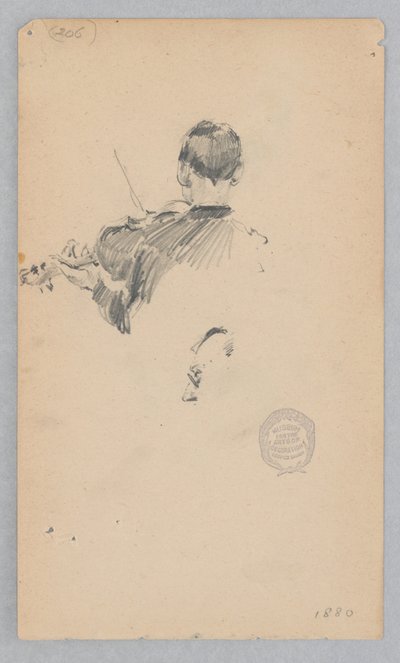 Musiker, der spiller violin af Robert Frederick Blum