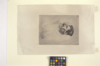 Profilportræt af en mand (ætsning) af Robert Frederick Blum