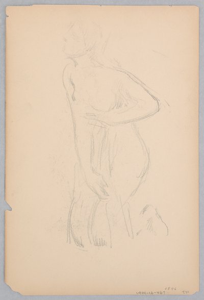 Studie for en knælende kvinde, "Vintage Festival," Mendelssohn Glee Club, New York af Robert Frederick Blum