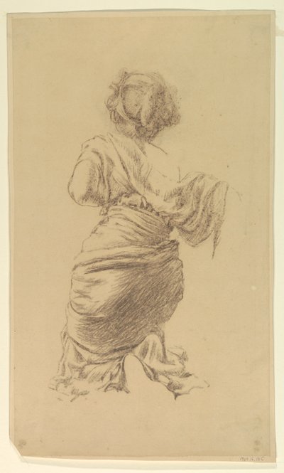 Studie for en knælende kvinde, "Vintage Festival," Mendelssohn Glee Club, New York, NY af Robert Frederick Blum