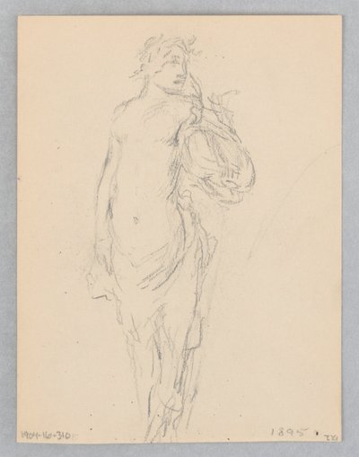 Studie for en stående kvinde, "Moods to Music," Mendelssohn Glee Club, New York, NY af Robert Frederick Blum