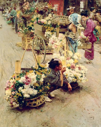 Blomstermarkedet, Tokyo, 1892 af Robert Frederick Blum