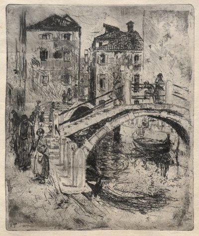Venetiansk kanal og broer, 1886. af Robert Frederick Blum