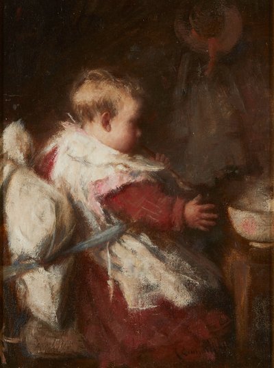 Babys morgenmad (olie på lærred) af Robert Gemmell Hutchison