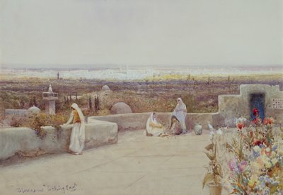 Damaskus ser mod øst (akvarel) af Robert George Talbot Kelly