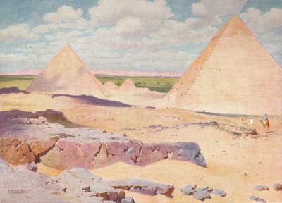 Pyramiderne i Gizeh fra ørkenen, c1880, 1904 af Robert George Talbot Kelly