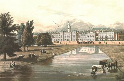 The Horse Guards & Melbourne House, c1821 af Robert Havell