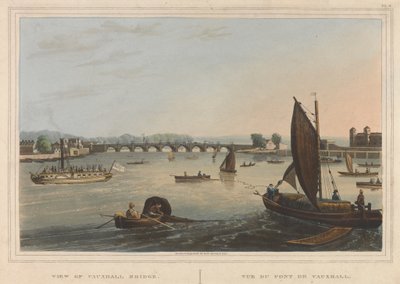 Udsigt over Vauxhall Bridge af Robert Havell