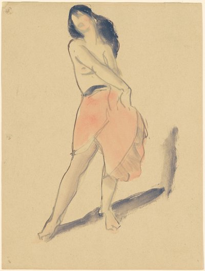 Danser i rød nederdel, nr. 2 af Robert Henri