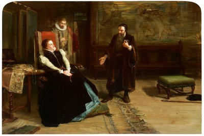 Konferencen mellem Mary, Queen of Scots og John Knox i Holyrood Palace af Robert Herdman