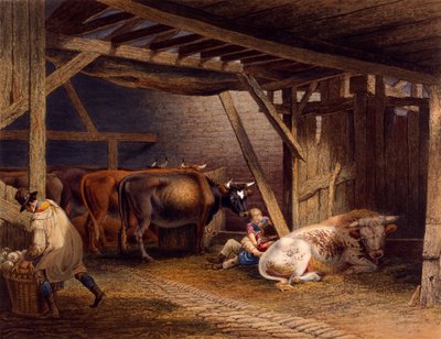 Kostald (håndfarvet akvatint) af Robert Hills