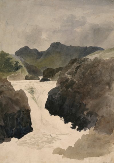 Skelwith Force, Westmorland, 1800-1820 af Robert Hills