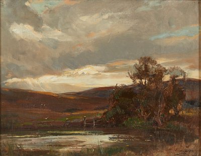 Aften på Swire Road, Ettrick Bridge (olie på lærred) af Robert Hope