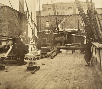 Brunel om bord på Aphrodita, Liverpool af Robert Howlett