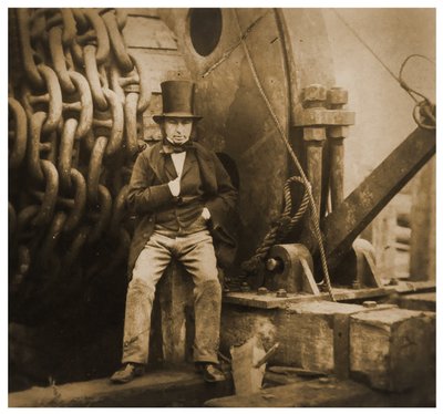 Isambard Kingdom Brunel af affyringskæderne fra SS Great Eastern, 1857 af Robert Howlett