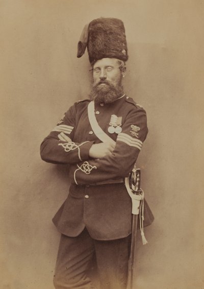 Sergent Glasgow, Royal Artillery, 1856 (sepiafoto) af Robert Howlett