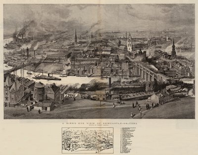 Et fugleperspektiv af Newcastle-on-Tyne af Robert Jobling