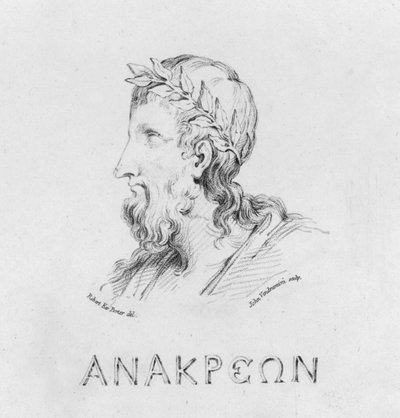 Portræt af Anacreon (gravering) af Robert Kerr (after) Porter