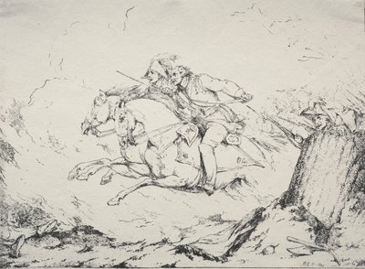 Eksemplarer af polyautografi: Cavalry Charge af Robert Kerr Porter