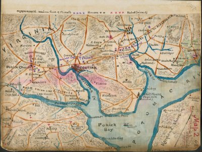 (Kort over den nedre del af Potomac-floden med vagtlinjer, januar 1862) LOC gvhs01.vhs00059 af Robert Knox Sneden