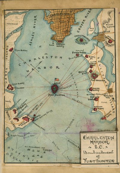 Charleston Harbor S.C. Bombardement af Fort Sumter. LOC gvhs01.vhs00058 af Robert Knox Sneden