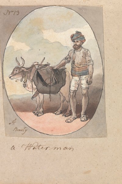 En vandmand med sin okse eller okse af Robert Mabon