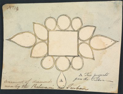 Diamantpynt båret af Peshwa i sin turban af Robert Mabon