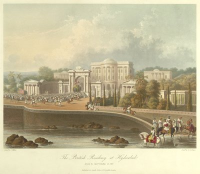 The British Residency i Hyderabad, tegnet i 1813 af Robert Melville Grindlay