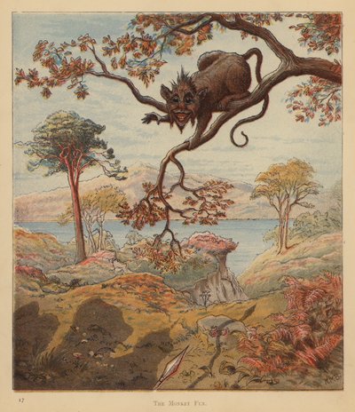 The Kitten Pilgrims: The Monkey Fun (farve litho) af Robert Michael Ballantyne