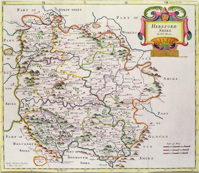 Kort over Herefordshire, 1695 af Robert Morden
