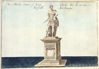 Marmorstatue af kong Charles II (1630-85) på Royal Exchange, fra 