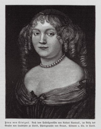 Madame de Sevigne, fransk forfatter (kobberstik) af Robert Nanteuil