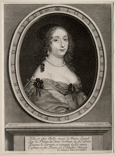 Marie Louise de Gonzague, dronning af Polen, 1653. af Robert Nanteuil