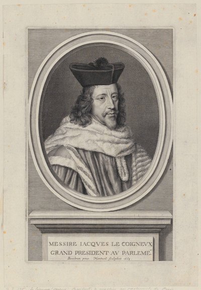 Portræt af Jacques Le Coigneux af Robert Nanteuil