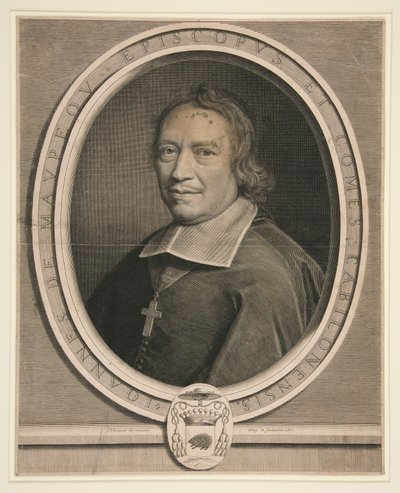 Portræt af Jean de Maupeou, biskop og greve af Chalons-sur-Saone af Robert Nanteuil