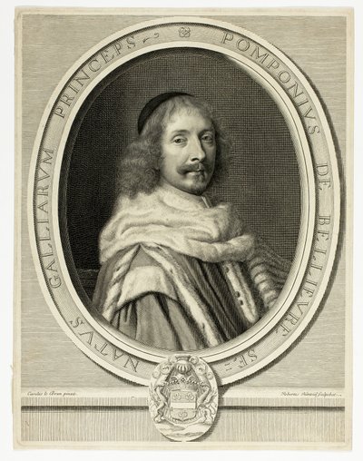 Portræt af Pompone de Bellièvre af Robert Nanteuil