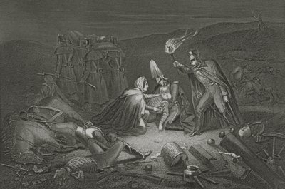 The Battle Field of the Alma, the Night after the Battle, indgraveret af D.J. Pund af Robert Neal Hind