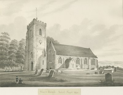 Kinver Kirke: sepia tegning af Robert Noyes
