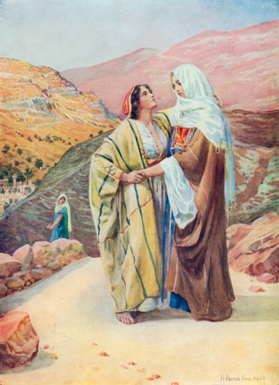Ruth og Naomi (farvelitografi) af Robert Payton Reid