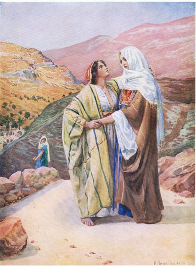 Ruth og Naomi, fra Bibelens billedbog udgivet af Thomas Nelson, ca. 1950 af Robert Payton Reid