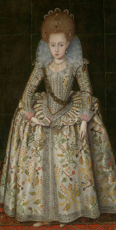 Prinsesse Elizabeth 1596-1662, senere dronning af Bøhmen, ca. 1606. af Robert Peake I