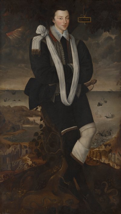 Portræt af Anthony Maria Browne, 2. Viscount Montagu af Robert Peake the elder