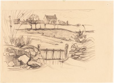 Porten til bondegården, Pont-Aven af Robert Polhill Bevan