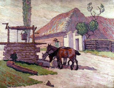 Heste drikker af Robert Polhill Bevan