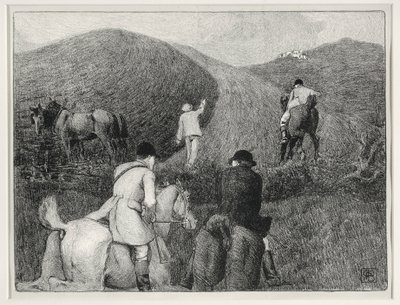 Jagtscene (litho) af Robert Polhill Bevan