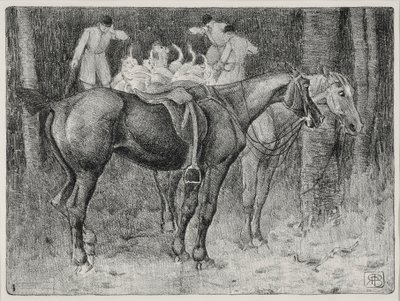 Jagtscene (litho) af Robert Polhill Bevan