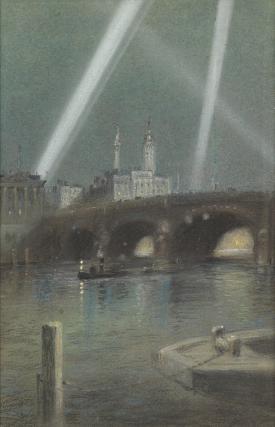 Krigssøgelys over London Bridge af Robert Randoll