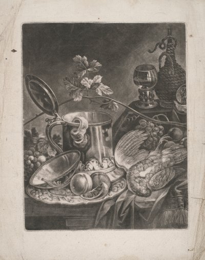 Stilleben med tankard og dessertret af Robert Robinson